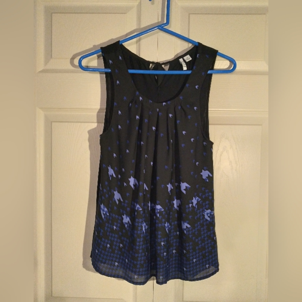 Elle Pleat Front Sheer Sleeveless Blouse - Size Xtra-Small